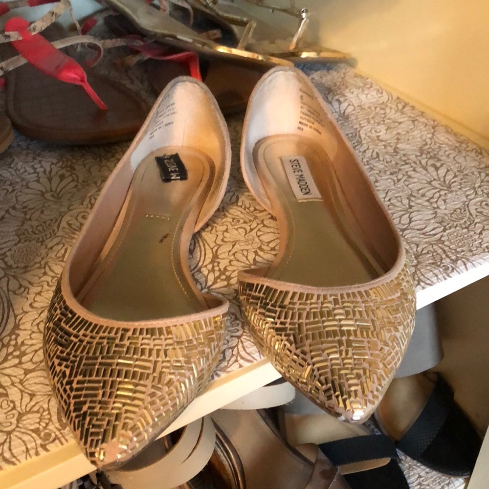 Gold Steve Madden flats